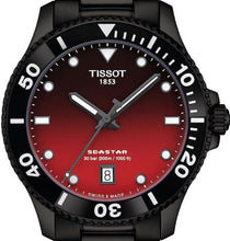 Load image into Gallery viewer, Tissot Seastar 1000 Red Dial Black Steel Strap Watch for Men - T120.410.33.421.00