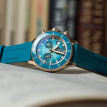 Load image into Gallery viewer, Tissot Seastar 1000 Chronograph Turqouise Dial Turqouise Rubber Strap Watch for Women - T120.217.37.041.00