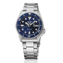 Load image into Gallery viewer, Seiko 5 Sports SKX Street Denim Blue Dial Silver Steel Strap Watch for Men - SRPL77K1