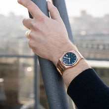 Load image into Gallery viewer, Tissot PRX Powermatic 80 Blue Dial Rose Gold Steel Strap Watch for Men - T137.407.33.041.00