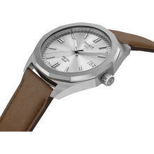Load image into Gallery viewer, Tissot PRC 100 Solar Quartz Silver Dial Brown Leather Strap Watch for Men - T151.422.16.031.00