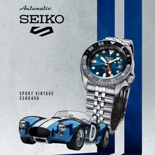 Load image into Gallery viewer, Seiko 5 Sports SKX Racers Heritage Velocity Blue Dial Silver Steel Strap Watch for Men - SSK045K1