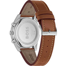 Load image into Gallery viewer, Hugo Boss Skytraveller Chronograph Black Dial Blue Leather Strap Watch for Men - 1514161