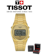 Load image into Gallery viewer, Tissot PRX Digital Quartz Gold Dial Gold Steel Strap Watch for Men - T137.463.33.020.00