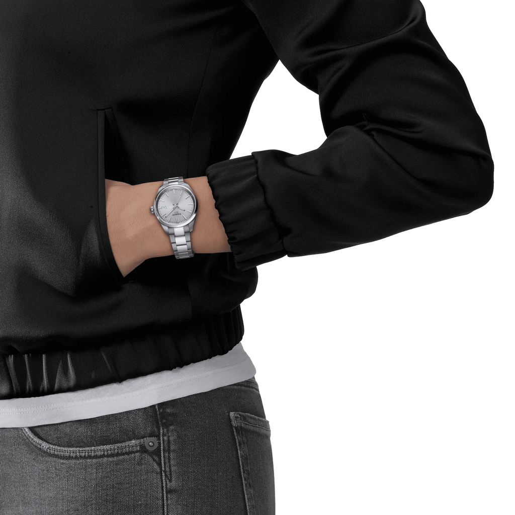 Tissot PR 100 Ice Blue Dial Silver Steel Strap Watch for Women - T150.210.11.351.00