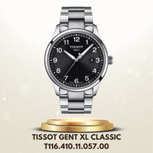 Load image into Gallery viewer, Tissot T-Sport Gent XL Black Dial Silver Steel Strap Watch for Men - T116.410.11.057.00