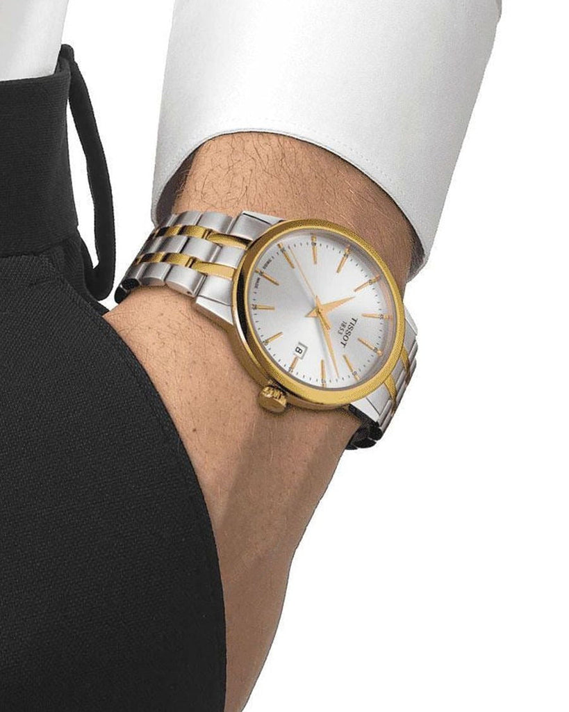Tissot Classic Dream Silver Dial Two Tone Steel Strap Watch for Men - T129.410.22.031.00