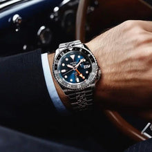 Load image into Gallery viewer, Seiko 5 Sports SKX Racers Heritage Velocity Blue Dial Silver Steel Strap Watch for Men - SSK045K1
