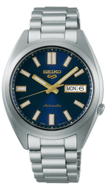 Seiko 5 Sports Automatic Blue Dial Silver Steel Strap Watch for Men - SRPL55K1