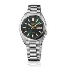 Load image into Gallery viewer, Seiko 5 Sports Automatic Green Dial Silver Steel Strap Watch for Men - SRPL57K1