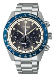 Seiko Prospex Speedtimer Solar Chronograph Grey Dial Silver Steel Strap Watch for Men - SSC939