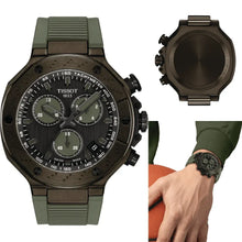 Load image into Gallery viewer, Tissot T Race Chronograph Black Dial Green Rubber Strap Watch for Men - T141.417.37.061.02