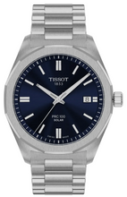 Load image into Gallery viewer, Tissot PRC 100 Solar Quartz Blue Dial Silver Steel Strap Watch for Men - T151.422.11.041.00