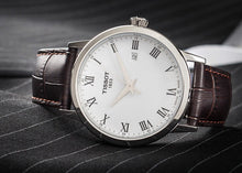 Load image into Gallery viewer, Tissot T Classic Dream Quartz White Dial Brown Leather Strap Watch for Men - T129.410.16.013.00