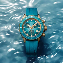 Load image into Gallery viewer, Tissot Seastar 1000 Chronograph Turqouise Dial Turqouise Rubber Strap Watch for Women - T120.217.37.041.00