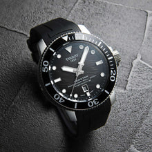Load image into Gallery viewer, Tissot Seastar 2000 Professional Powermatic 80 Black Dial Black Rubber Strap Watch for Men - T120.607.17.441.00