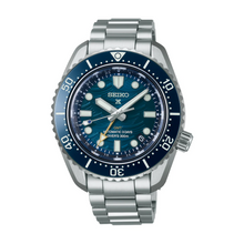 Load image into Gallery viewer, Seiko Prospex 1968 Heritage Divers GMT The Great Wave Limited Edition Blue Dial Silver Steel Strap Watch for Men - SPB509J1