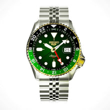 Load image into Gallery viewer, Seiko 5 Sports Forest Green Sunrise Limited Edition Green Dial Silver Steel Strap Watch for Men - SSK050K1