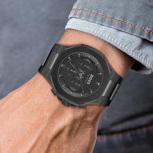 Load image into Gallery viewer, Hugo Boss Taper Chronograph Black Dial Black Steel Strap Watch for Men - 1514088