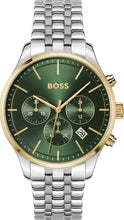Load image into Gallery viewer, Hugo Boss Avery Chronograph Green Dial Silver Steel Strap Watch for Men - 1514159
