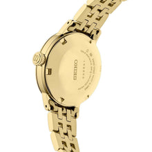 Load image into Gallery viewer, Seiko Presage Cocktail Time Automatic Diamonds Gold Dial Gold Steel Strap Watch for Women - SRE018J1