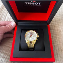 Load image into Gallery viewer, Tissot PR 100 Chronograph White Dial Gold Steel Strap Watch for Men - T150.417.33.031.00