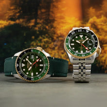 Load image into Gallery viewer, Seiko 5 Sports Forest Green Sunrise Limited Edition Green Dial Silver Steel Strap Watch for Men - SSK050K1