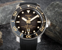 Load image into Gallery viewer, Tissot Seastar 2000 Professional Powermatic 80 Black Dial Black Rubber Strap Watch for Men - T120.607.17.441.01