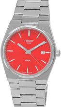 Load image into Gallery viewer, Tissot PRX Quartz Red Dial Silver Steel Strap Watch for Men - T137.410.11.421.00