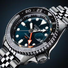Load image into Gallery viewer, Seiko 5 Sports SKX Racers Heritage Velocity Blue Dial Silver Steel Strap Watch for Men - SSK045K1