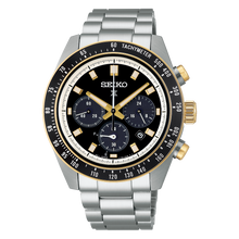 Load image into Gallery viewer, Seiko Prospex Speedtimer Solar Chronograph Black Dial Silver Steel Strap Watch for Men - SSC941