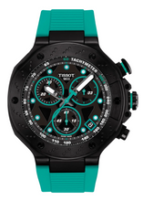 Load image into Gallery viewer, Tissot T Race Chronograph Black Dial Green Rubber Strap Watch for Men - T141.417.37.051.01