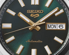 Load image into Gallery viewer, Seiko 5 Sports Automatic Green Dial Silver Steel Strap Watch for Men - SRPL57K1