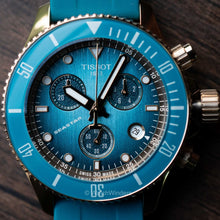 Load image into Gallery viewer, Tissot Seastar 1000 Chronograph Turqouise Dial Turqouise Rubber Strap Watch for Women - T120.217.37.041.00