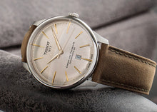 Load image into Gallery viewer, Tissot Chemin des Tourelles Automatic Powermatic 80 Ivory Dial Green Leather Strap Watch for Men - T139.407.16.261.00