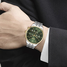 Load image into Gallery viewer, Hugo Boss Avery Chronograph Green Dial Silver Steel Strap Watch for Men - 1514159