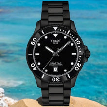 Load image into Gallery viewer, Tissot Seastar 1000 Quartz Black Dial Black Steel Strap Watch for Men - T120.410.33.051.00