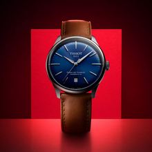 Load image into Gallery viewer, Tissot Chemin des Tourelles Automatic Powermatic 80 Blue Dial Brown Leather Strap Watch for Men - T139.407.16.041.00
