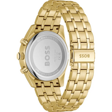 Load image into Gallery viewer, Hugo Boss Skytraveller Chronograph Black Dial Gold Steel Strap Watch for Men - 1514152