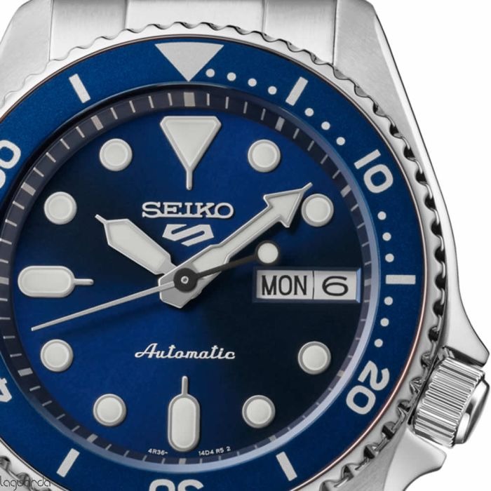 Seiko 5 Sports SKX Street Denim Blue Dial Silver Steel Strap Watch for Men - SRPL77K1