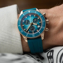 Load image into Gallery viewer, Tissot Seastar 1000 Chronograph Turqouise Dial Turqouise Rubber Strap Watch for Women - T120.217.37.041.00