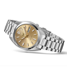 Load image into Gallery viewer, Seiko 5 Sports SNXS Automatic Gold Dial Silver Steel Strap Watch for Men - SRPL59K1