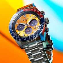 Load image into Gallery viewer, Seiko Prospex Solar Chronograph 1969 Re-interpretation Orange Dial Silver Steel Strap Watch for Men - SSC947