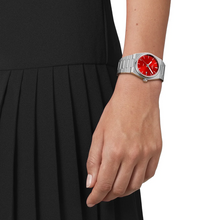 Load image into Gallery viewer, Tissot PRX Quartz Red Dial Silver Steel Strap Watch for Women - T137.210.11.421.00