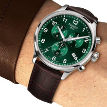 Load image into Gallery viewer, Tissot Chrono XL Classic Green Dial Brown Leather Strap Watch for Men - T116.617.16.092.00