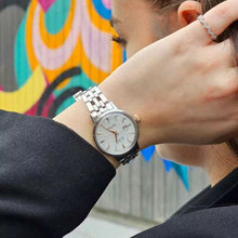 Load image into Gallery viewer, Seiko Presage Cocktail Time Skydiving Automatic Diamonds Mother of Pearl Dial Silver Steel Strap Watch for Women - SRE009J1
