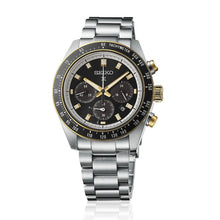 Load image into Gallery viewer, Seiko Prospex Speedtimer Solar Chronograph Black Dial Silver Steel Strap Watch for Men - SSC941