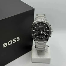 Load image into Gallery viewer, Hugo Boss Strike Chronograph Black Dial Silver Steel Strap Watch for Men - 1514290