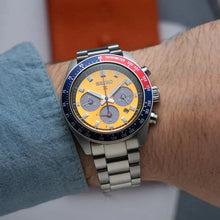 Load image into Gallery viewer, Seiko Prospex Solar Chronograph 1969 Re-interpretation Orange Dial Silver Steel Strap Watch for Men - SSC947