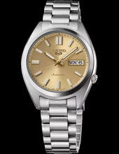 Load image into Gallery viewer, Seiko 5 Sports SNXS Automatic Gold Dial Silver Steel Strap Watch for Men - SRPL59K1